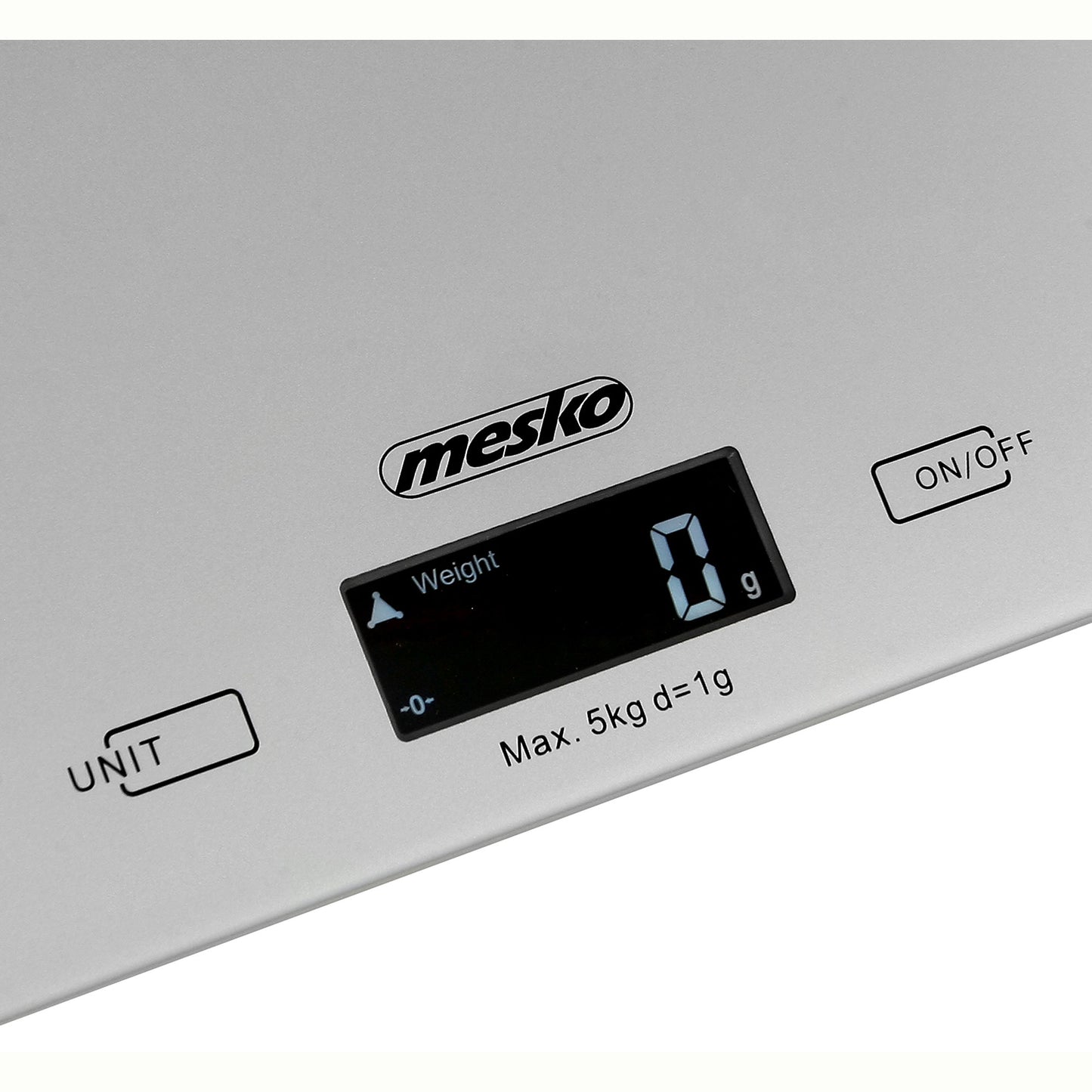 Báscula De Cocina Digital Extraplana, Plataforma Vidrio, Precisión 1gr Hasta 5 Kg, Función Tara Mesko Ms3145 Gris