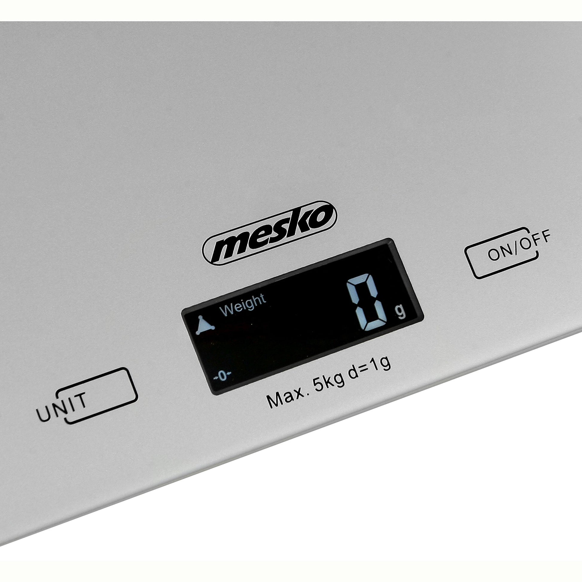 Báscula De Cocina Digital Extraplana, Plataforma Vidrio, Precisión 1gr Hasta 5 Kg, Función Tara Mesko Ms3145 Gris