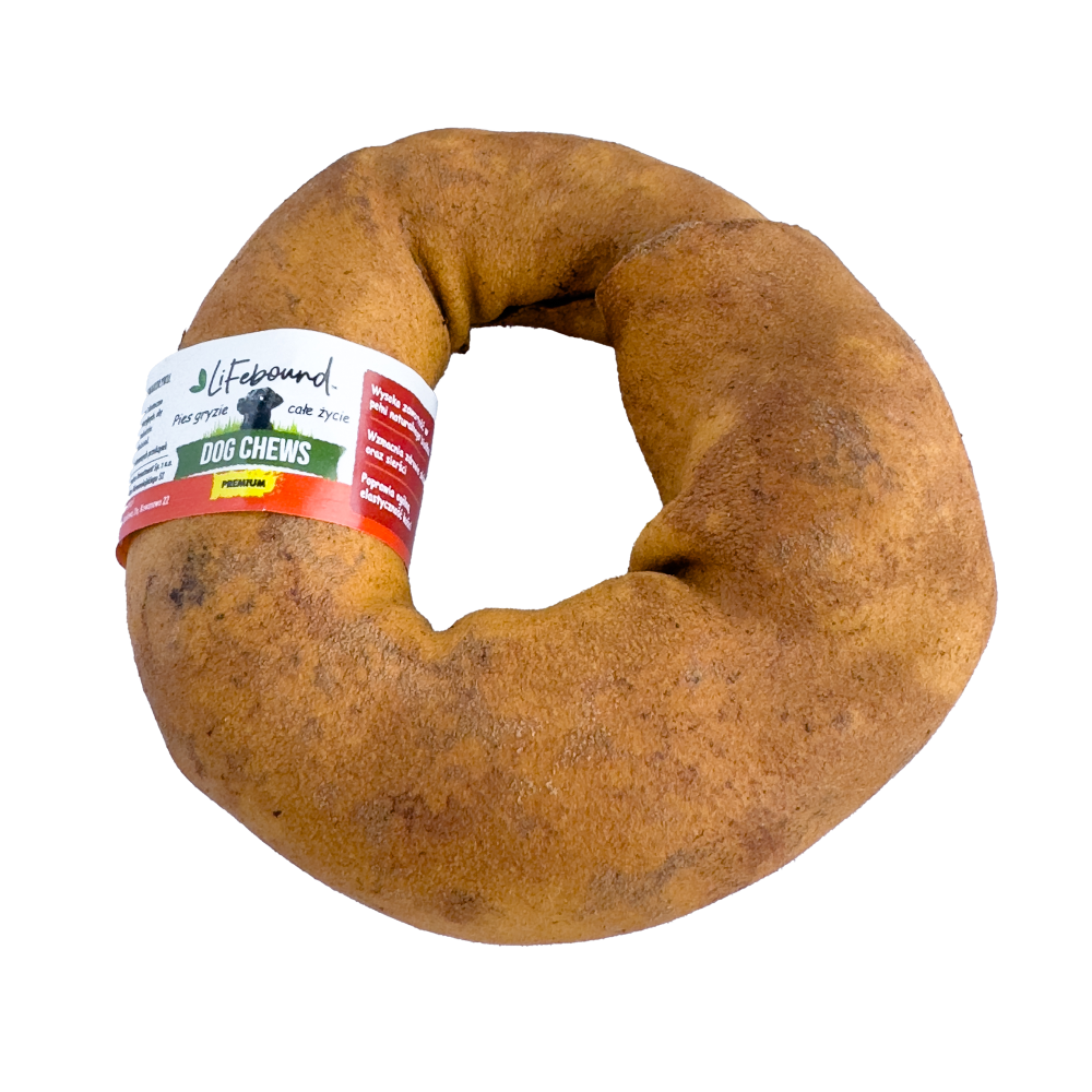 Lifebound - Hueso Masticable Natural Para Perros De Cuero De Ternera En Anillo Sabor Tocino - 10 Piezas S_0