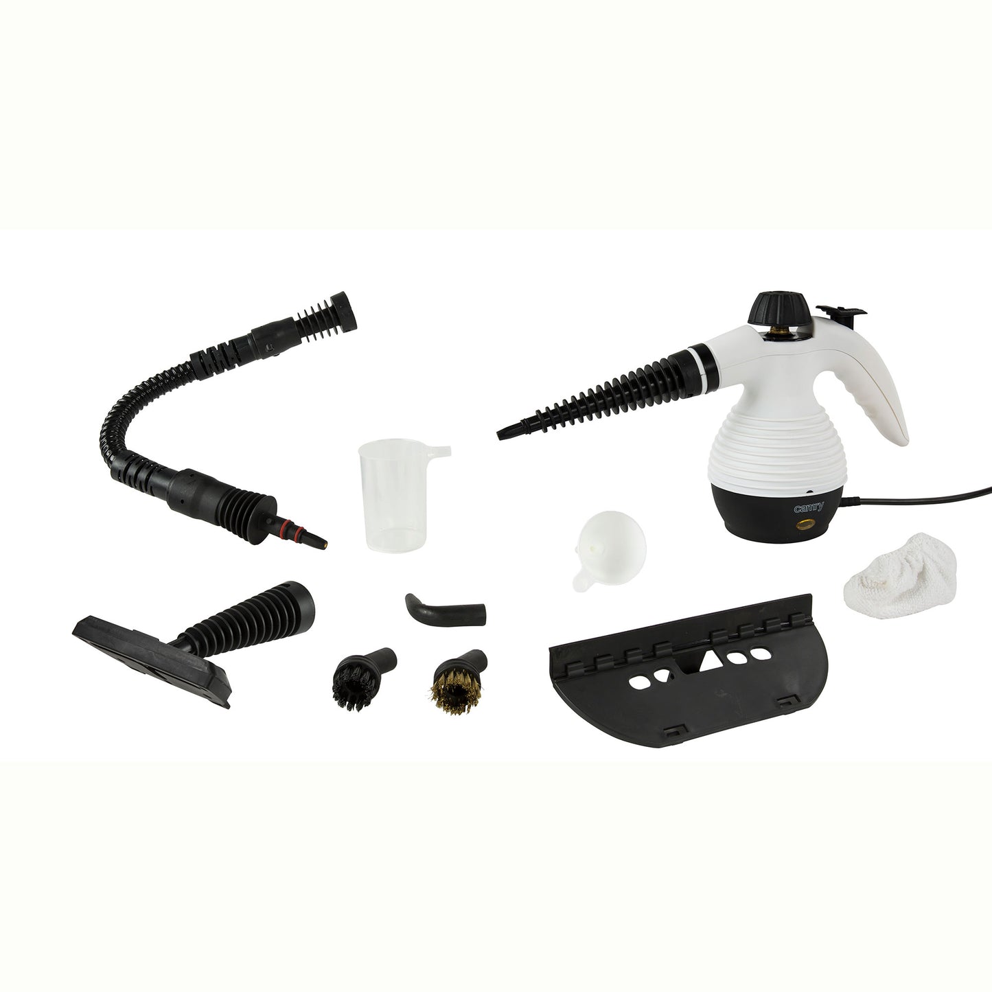 Vaporeta Limpiador Vapor A Presión 3,5 Bar, Desinfección Portátil Depósito 350ml, 10 Accesorios Camry Cr7021, Blanco/negro
