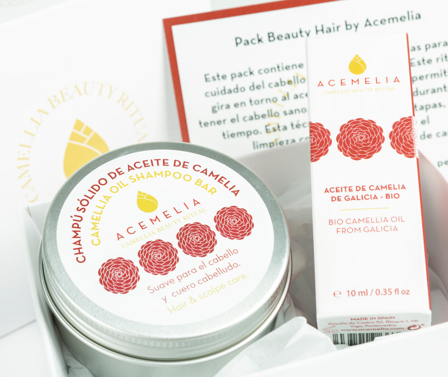 Pack Beauty Hair Acemelia | Champú Sólido y Aceite de Camelia