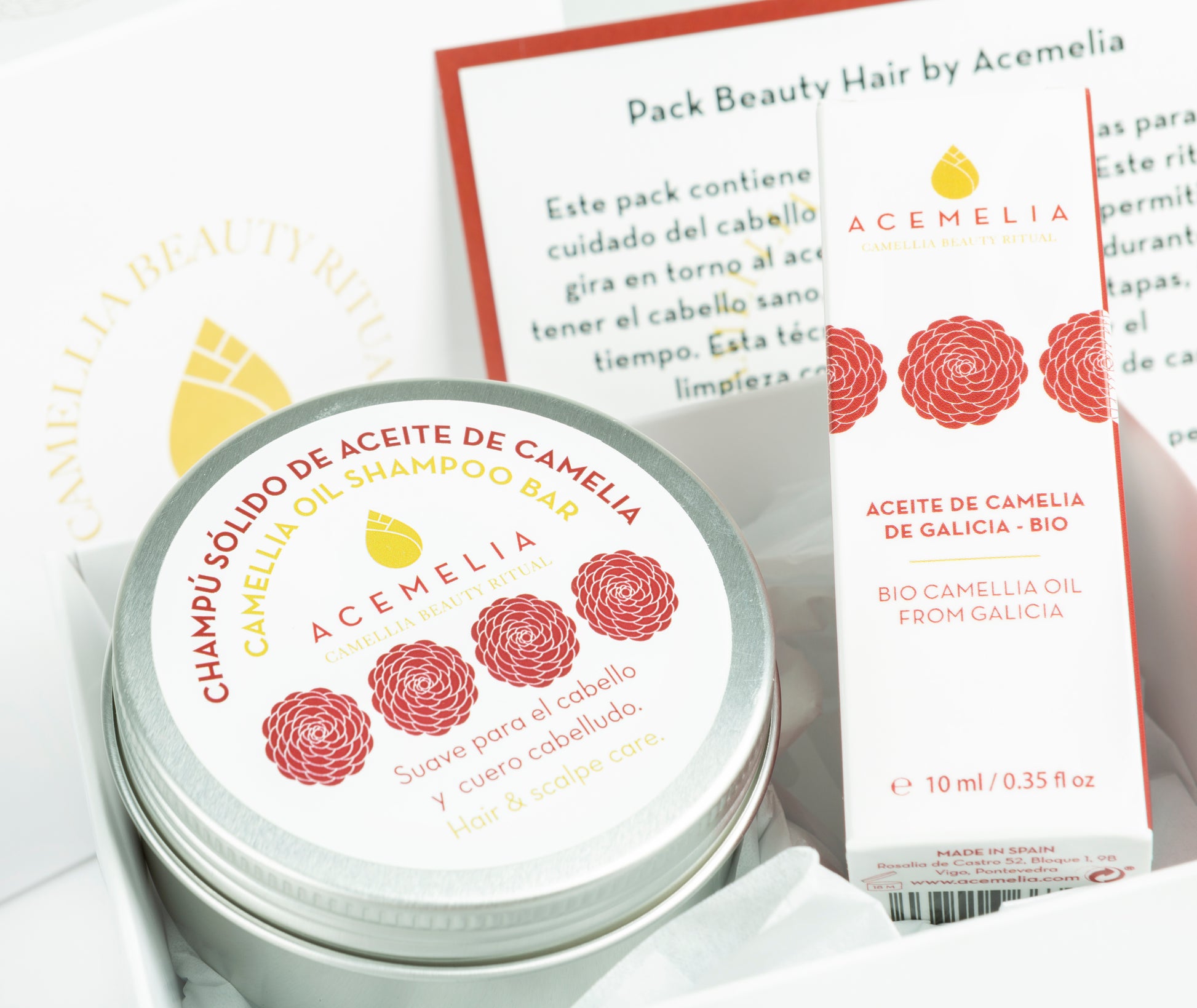Pack Beauty Hair Acemelia | Champú Sólido y Aceite de Camelia