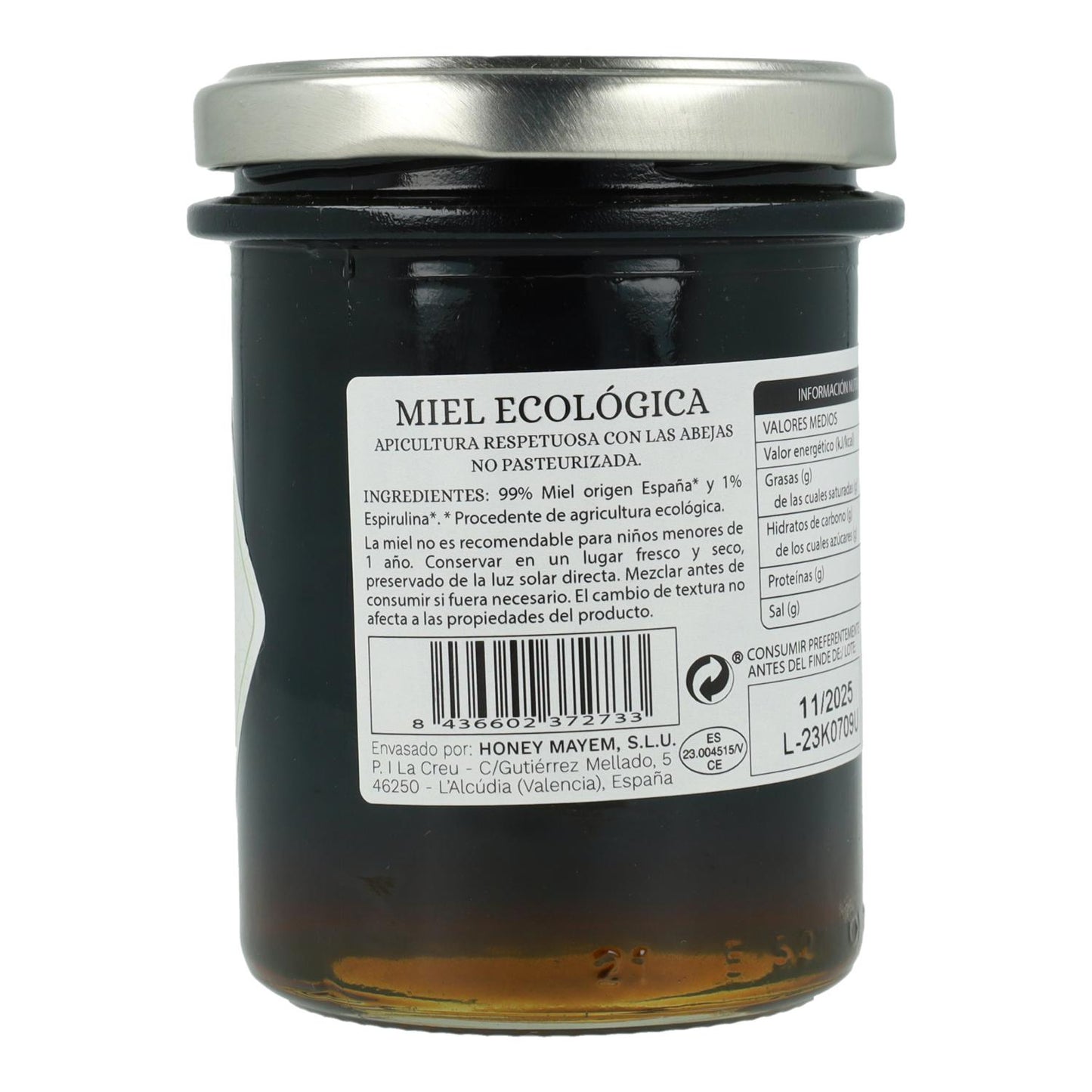 Miel con espirulina bio Mayem 275 g