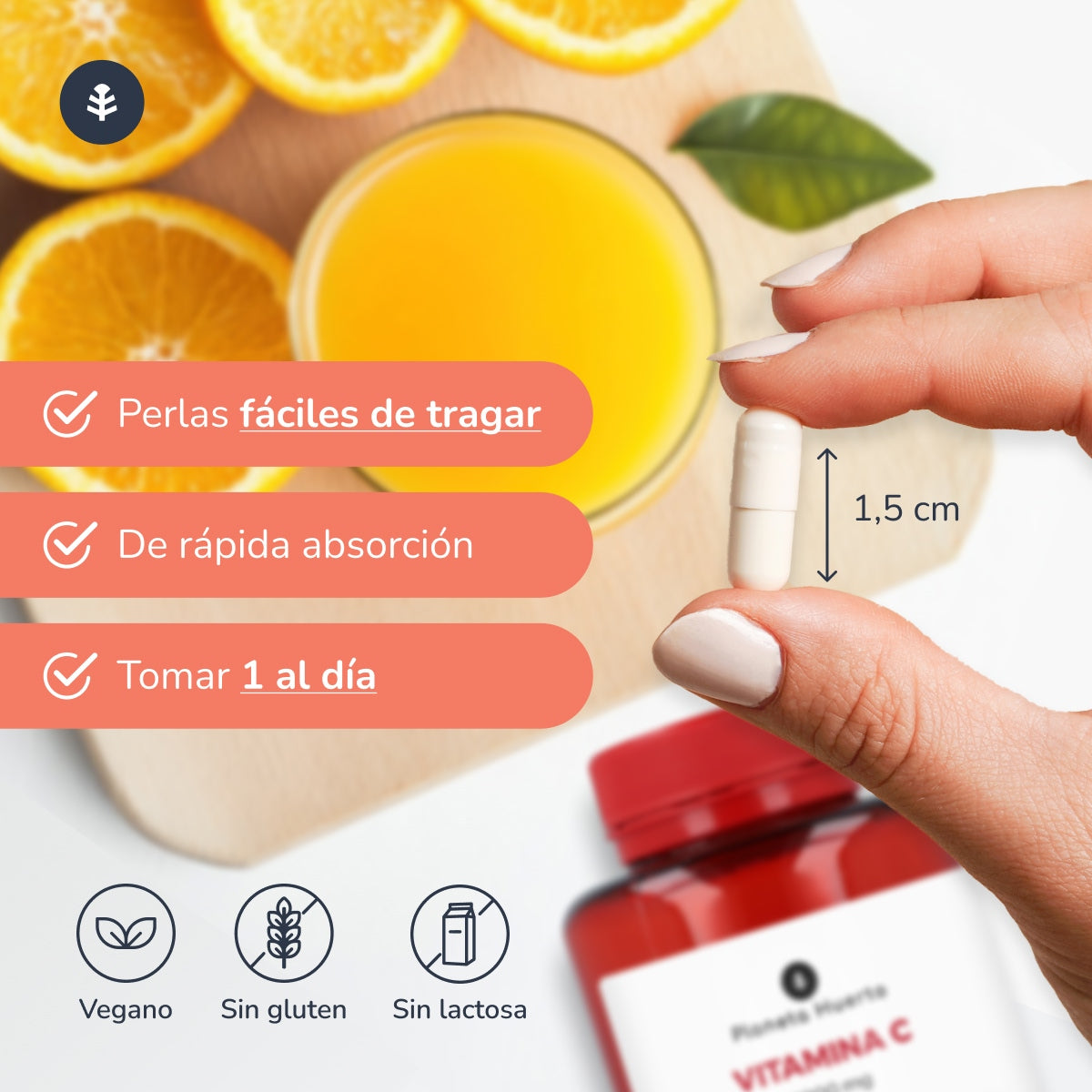 Vitamina C 1000 mg Planeta Huerto 180 cápsulas vegetales