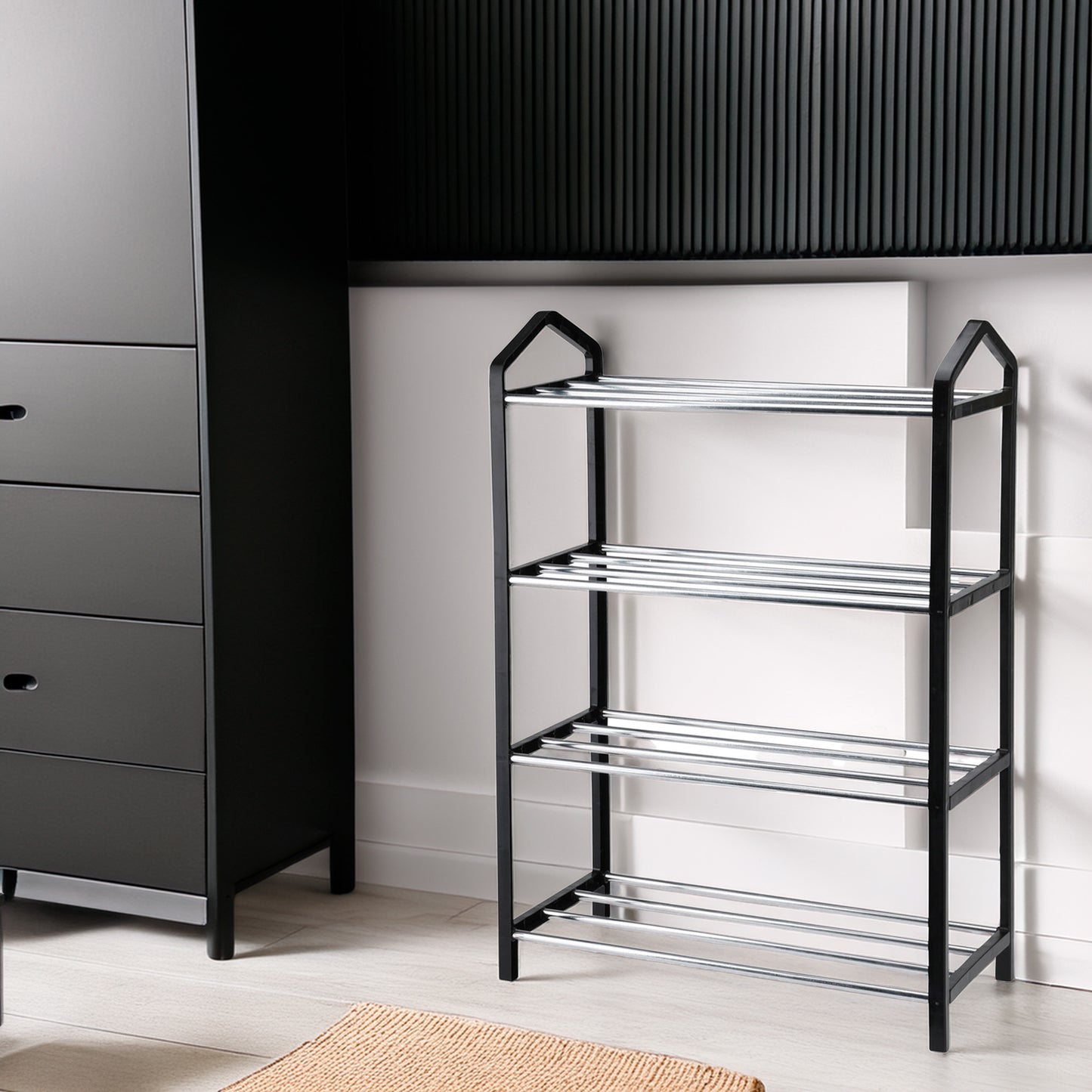 Well Home Organizador De Zapatos De 4 Capas Con Estructura De Hierro Y Plástico Para Un Almacenamiento Eficiente_3