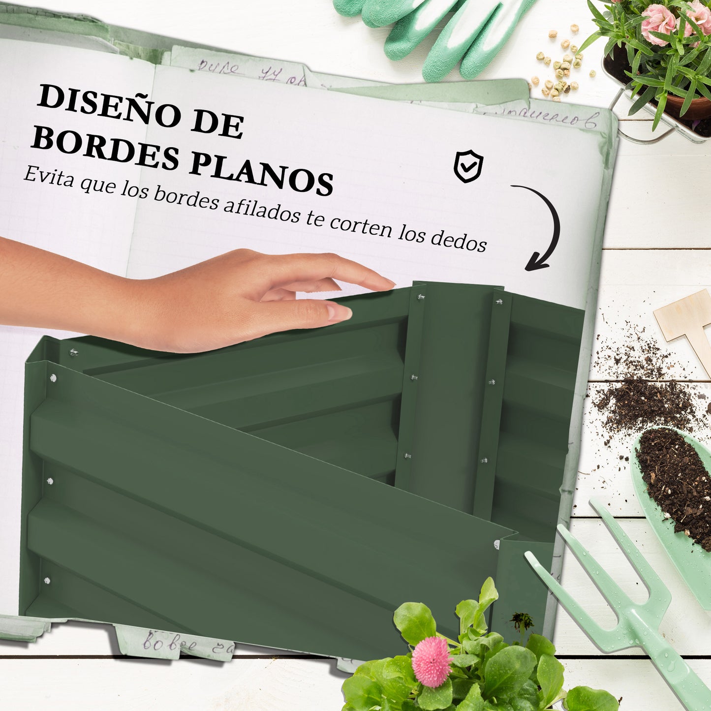 Outsunny Jardinera Con Celosía Para Plantas Trepadoras Y Fondo Abierto Verde_5