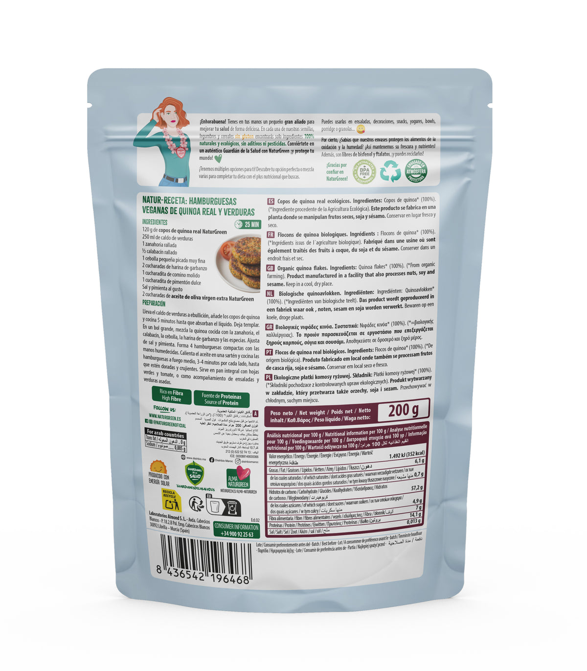 Copos de Quinoa real Bio Sin gluten NaturGreen 200 g