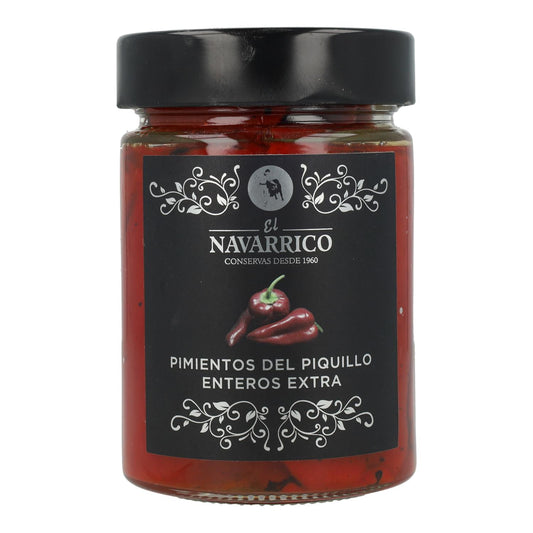 Pimiento Piquillo Entero El Navarrico Etiqueta Negra Frasco Mio 314 ml