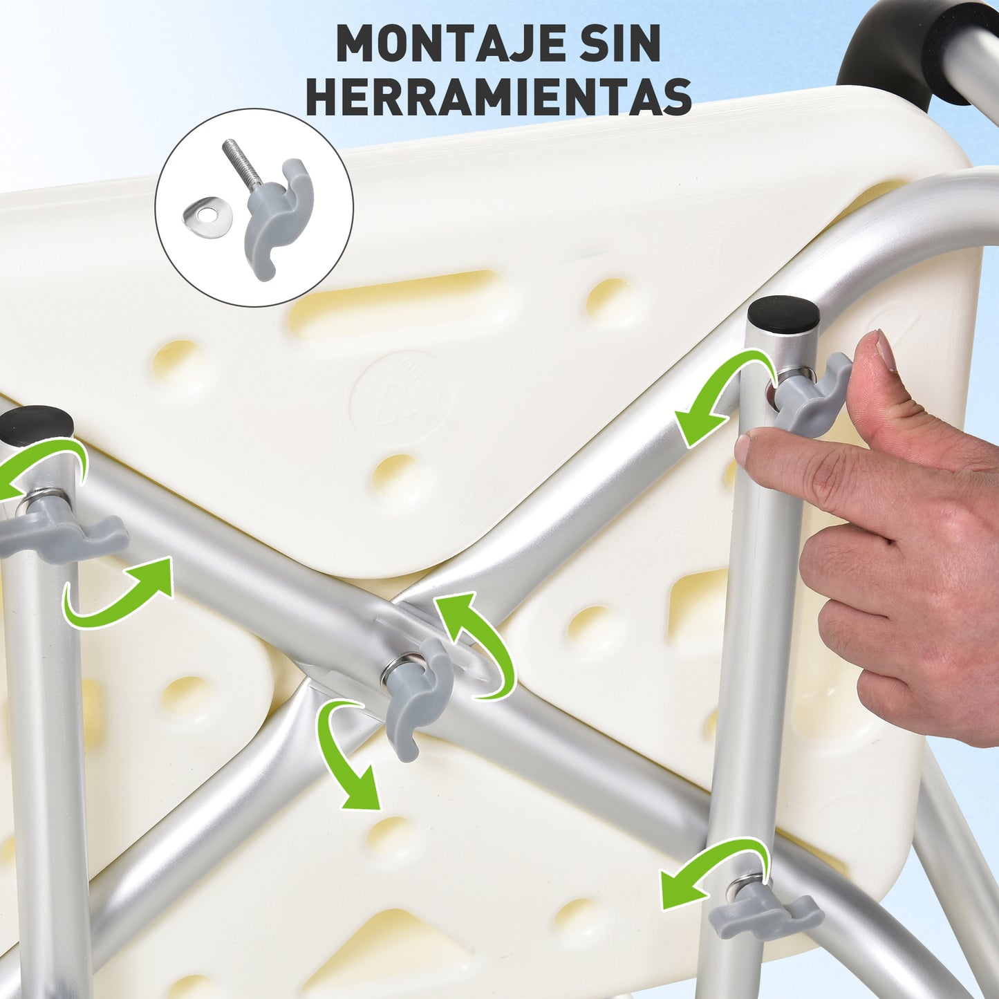 Homcom Silla De Ducha Para Personas Mayores Con Respaldo Carga 136 kg_5