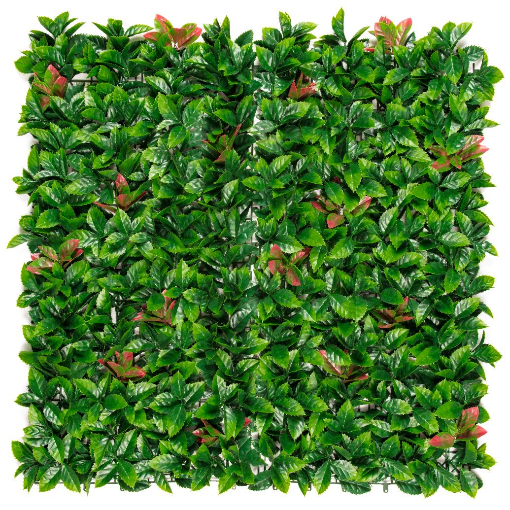 Jardín vertical sintético Lauro rojo Nortene 1x1 m