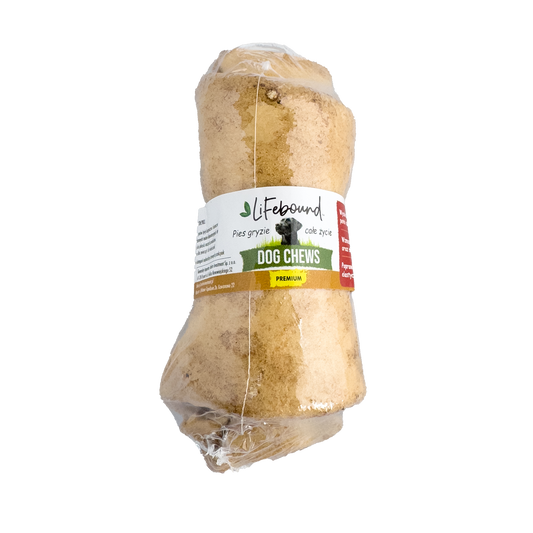 Lifebound - Hueso Masticable Natural Para Perros De Cuero De Ternera En Forma De Hueso Sabor Mantequilla Maní - 10 uds M