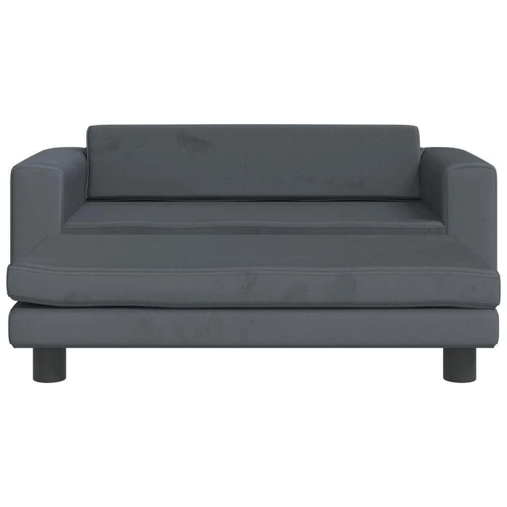 Cama De Perros Con Extensión Terciopelo Gris Oscuro 100x50x30cm / Vetonek_5