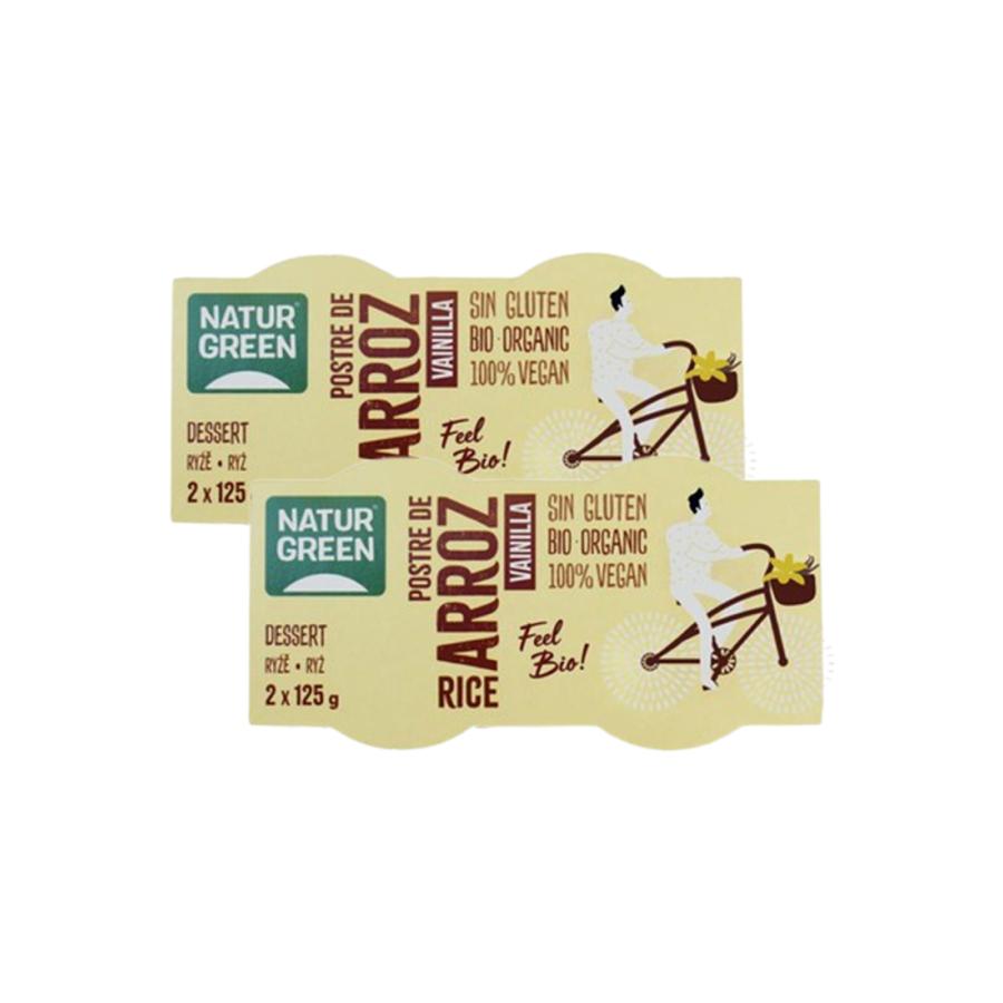 Pack 2uds Postre de Arroz Vainilla NaturGreen 4 x 125 g