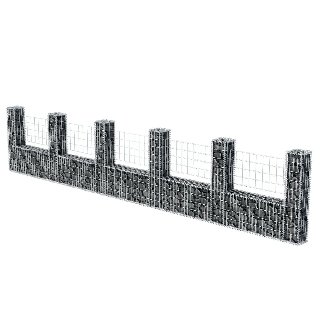 Cesta En Forma De U Muro De Gaviones Galvanizado 570x20x100 Cm / Vetonek_5