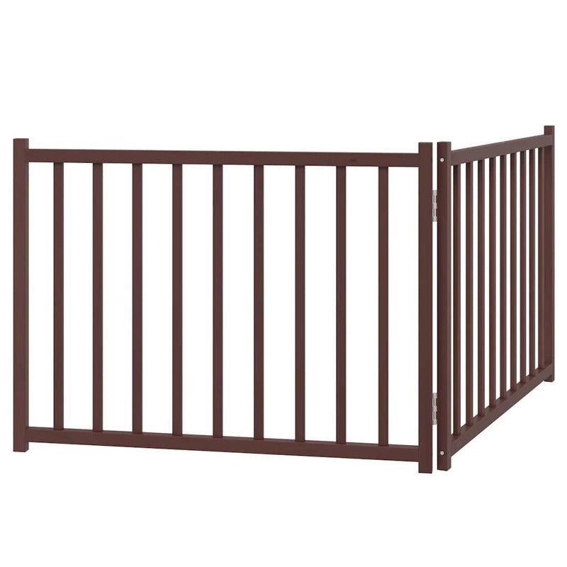 Vidaxl Puerta De Perros Plegable 2 Paneles Madera Abeto Marrón 160 Cm_5