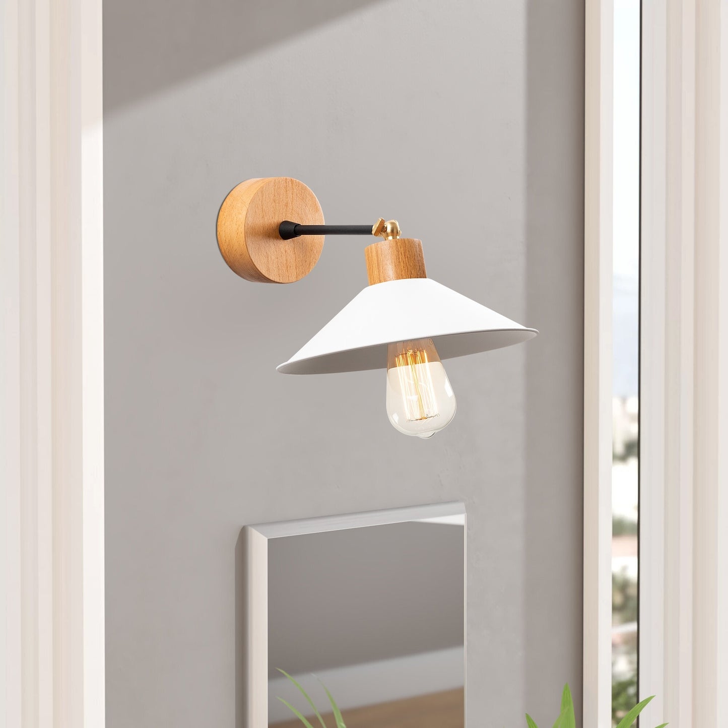 Aplique De Pared, Metal , Blanco, 24x24x20, Casquillo E 27 Max 40 W_4