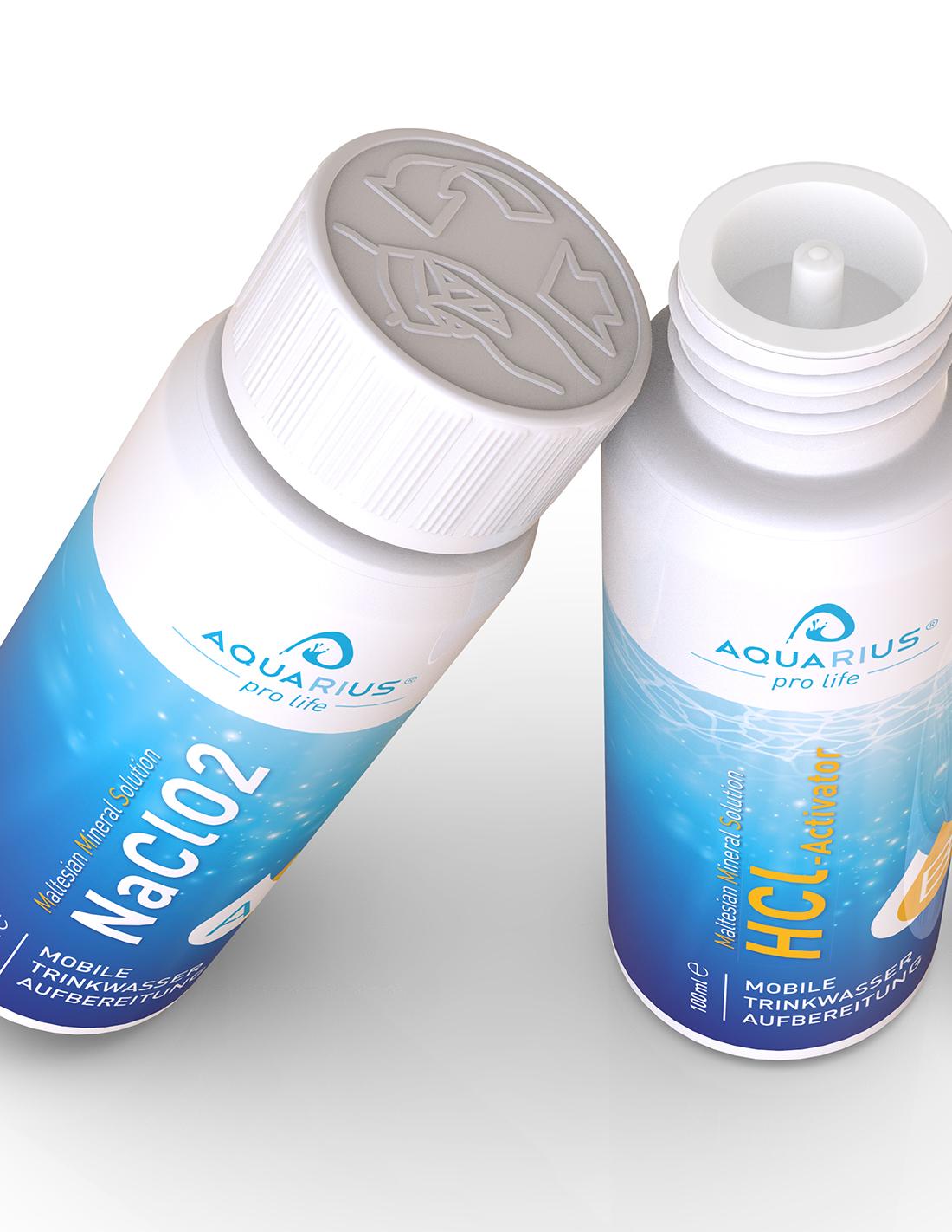 Aquarius Pro Life - Mms-classic 2x100ml Juego De Dióxido De Cloro Para La Activación