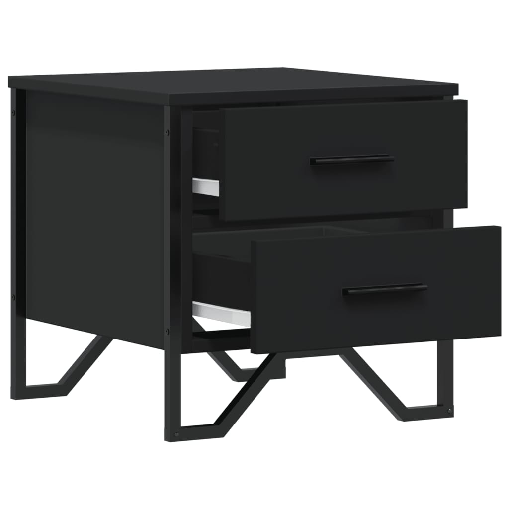 Mesitas De Noche 2 Uds Madera De Ingeniería Negro 40x41x40 Cm_4