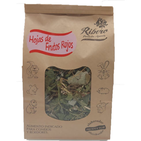 Hojas de Frutos rojos snack para conejos y roedores Ribero 100 g