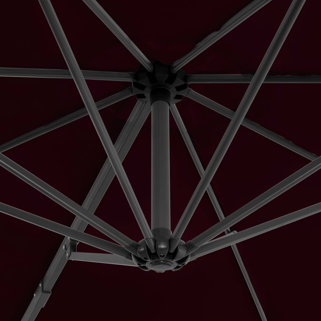 Vidaxl Sombrilla De Jardín Voladiza Con Palo De Aluminio Rojo 300 Cm_4