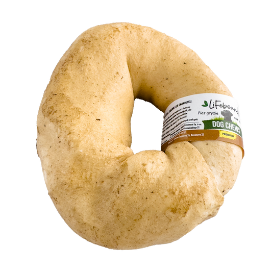 Lifebound - Hueso Masticable Natural Para Perros De Cuero De Ternera En Anillo Sabor Mantequilla De Maní - 10 Piezas - S