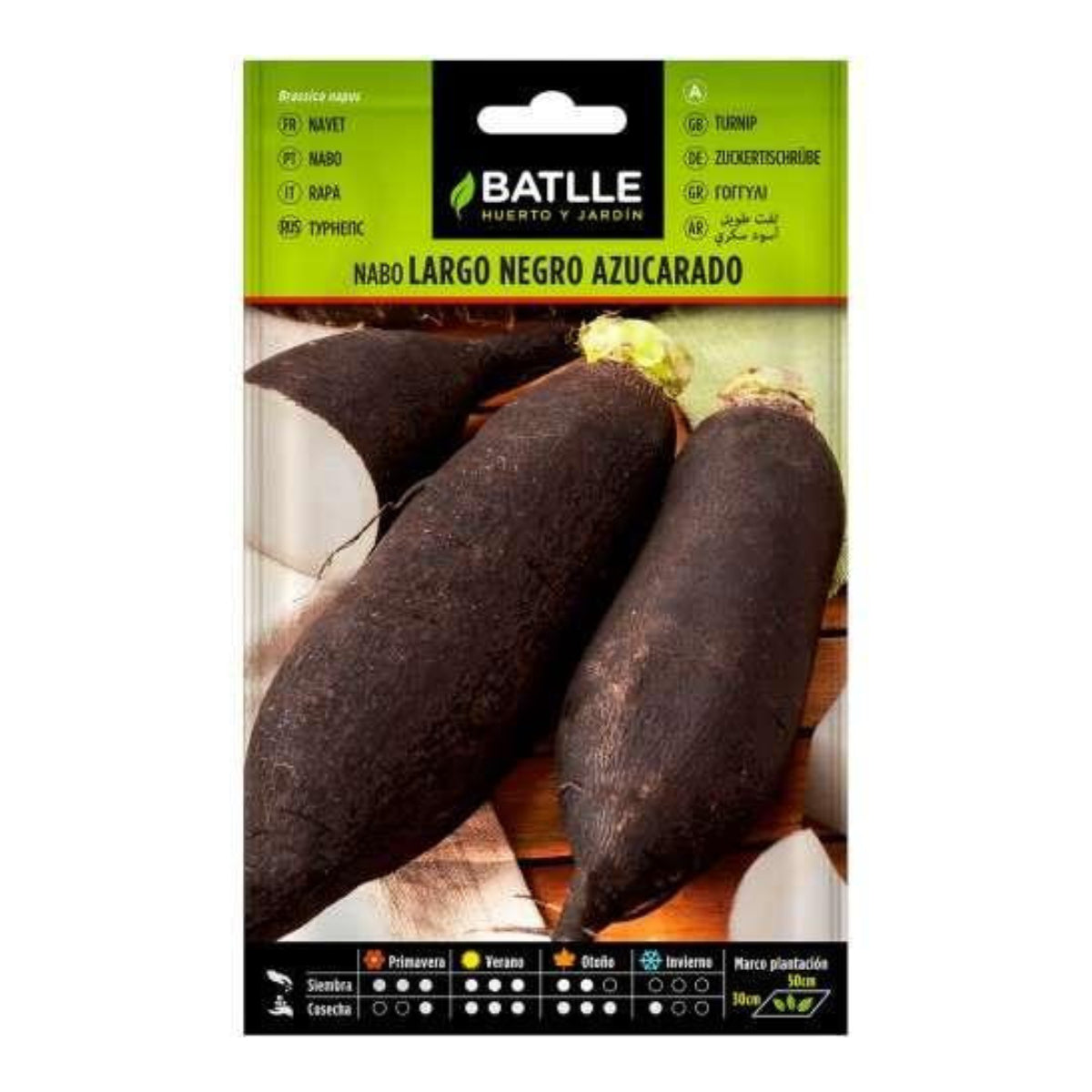 Semillas de Nabo Largo negro azucarado Batlle