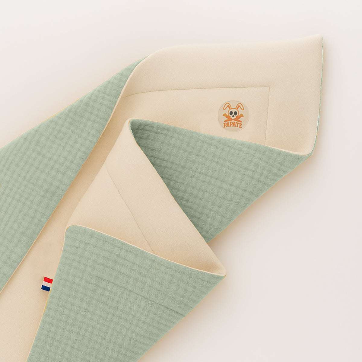 Manta De Algodón Orgánico Rex Blanca Y Verde_5