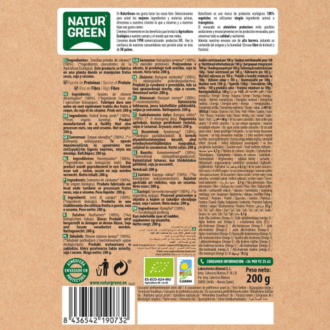 Pack 2 uds Semillas de Cáñamo peladas Naturgreen 200 gr