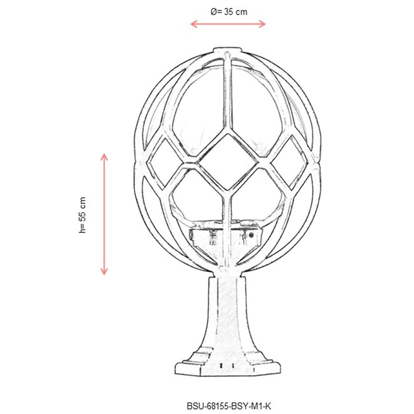 Aplique De Suelo Recto Para Exterior, Abs , Negro, 35x35x55, Casquillo E 27 Max 60 W_2