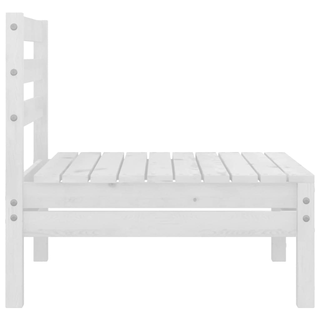 Juego De Muebles De Jardín 8 Piezas Madera Maciza Pino Blanco / Vetonek_5