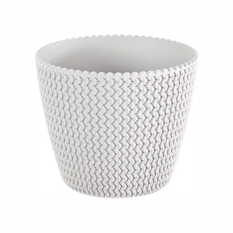 Maceta Redonda 8l Prosperplast Splofy De Plastico En Color Blanco, Ø25,9 X 22 Cm_0