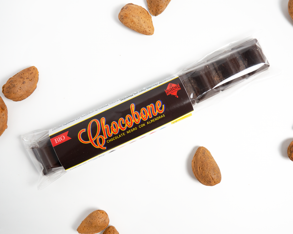 Chocobone chocolate negro Bio/ft y almendra caramelizada 100gr_0
