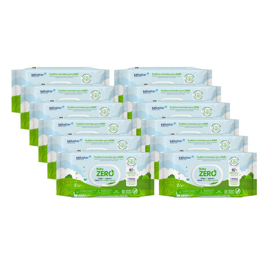 Pack 12 x Toallitas infantiles biodegradables Salustar 80 uds