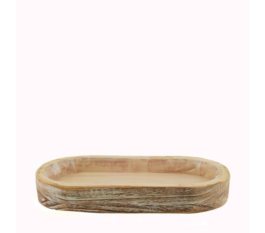 Macetero De Madera Oval 38cm