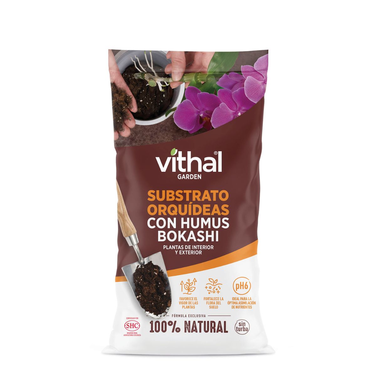 Sustrato Orquídeas con humus Bokashi 2 L Vithal Garden