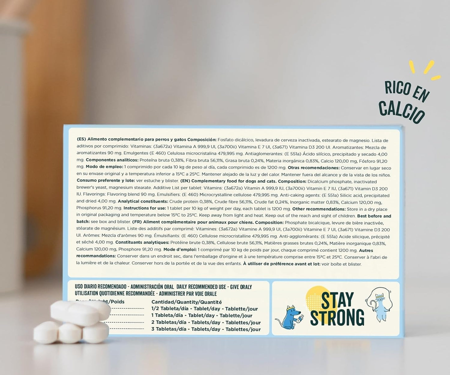 Wolf Belly Stay Strong Calcio para Perros y Gatos Suplemento Dieta BARF 30 comp