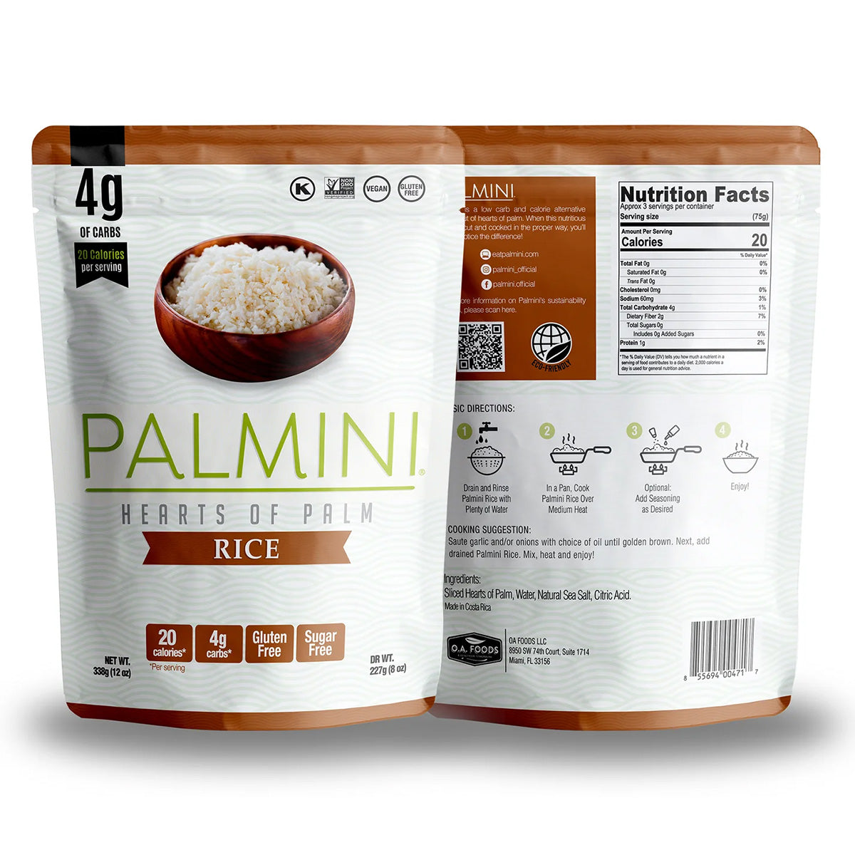 "Arroz" de palmito Palmini 338 g