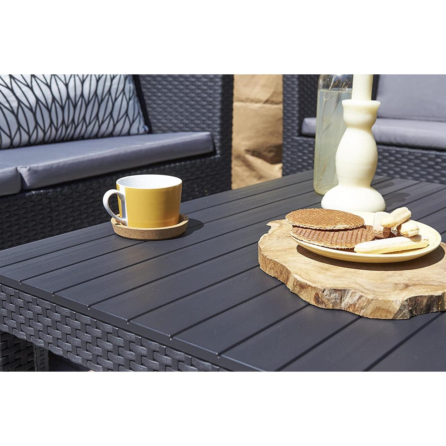 Conjunto muebles de jardín Chicago Lounge Grafito  Keter