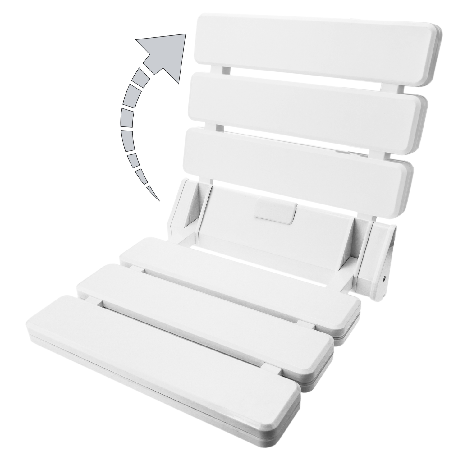 Asiento De Ducha Abatible. Silla Plegable Para Ancianos De Plástico Y Aluminio Blanco 320x328mm_4