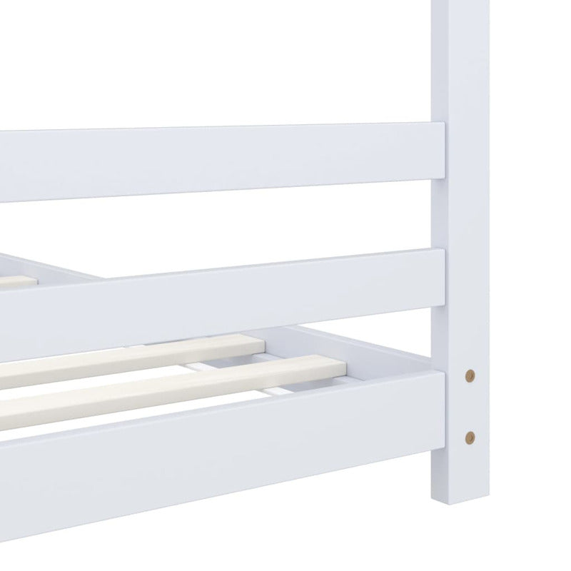 Vidaxl Estructura De Cama Infantil Madera Maciza Pino Blanco 70x140 Cm_5