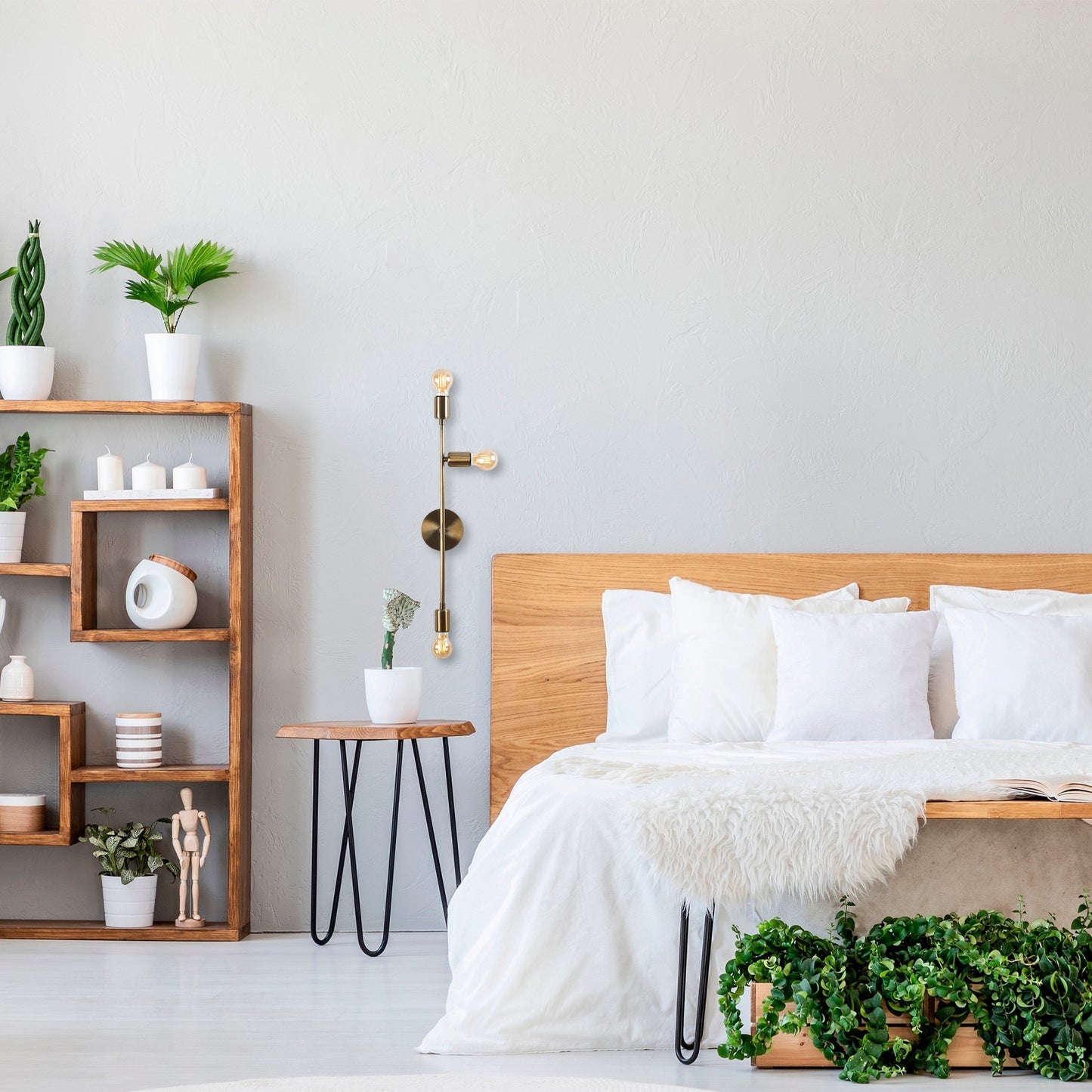 Aplique De Pared, Hierro , Vintage, 15x15x65, Casquillo 3 X E 27 Max 40 W_4