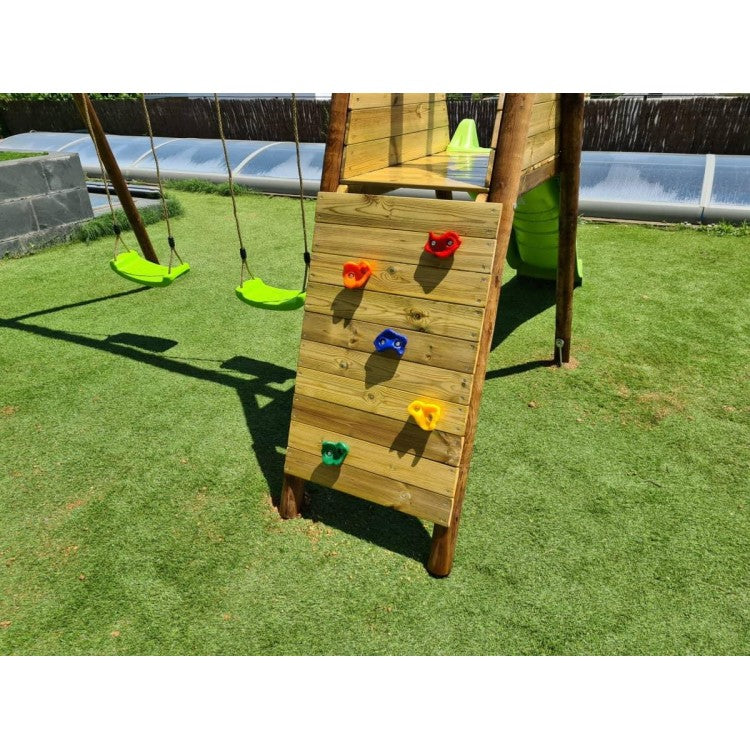 Parque Infantil Masgames Mauna Loa L (madera Redonda) Pared De Escalada Con 5 Presas.
