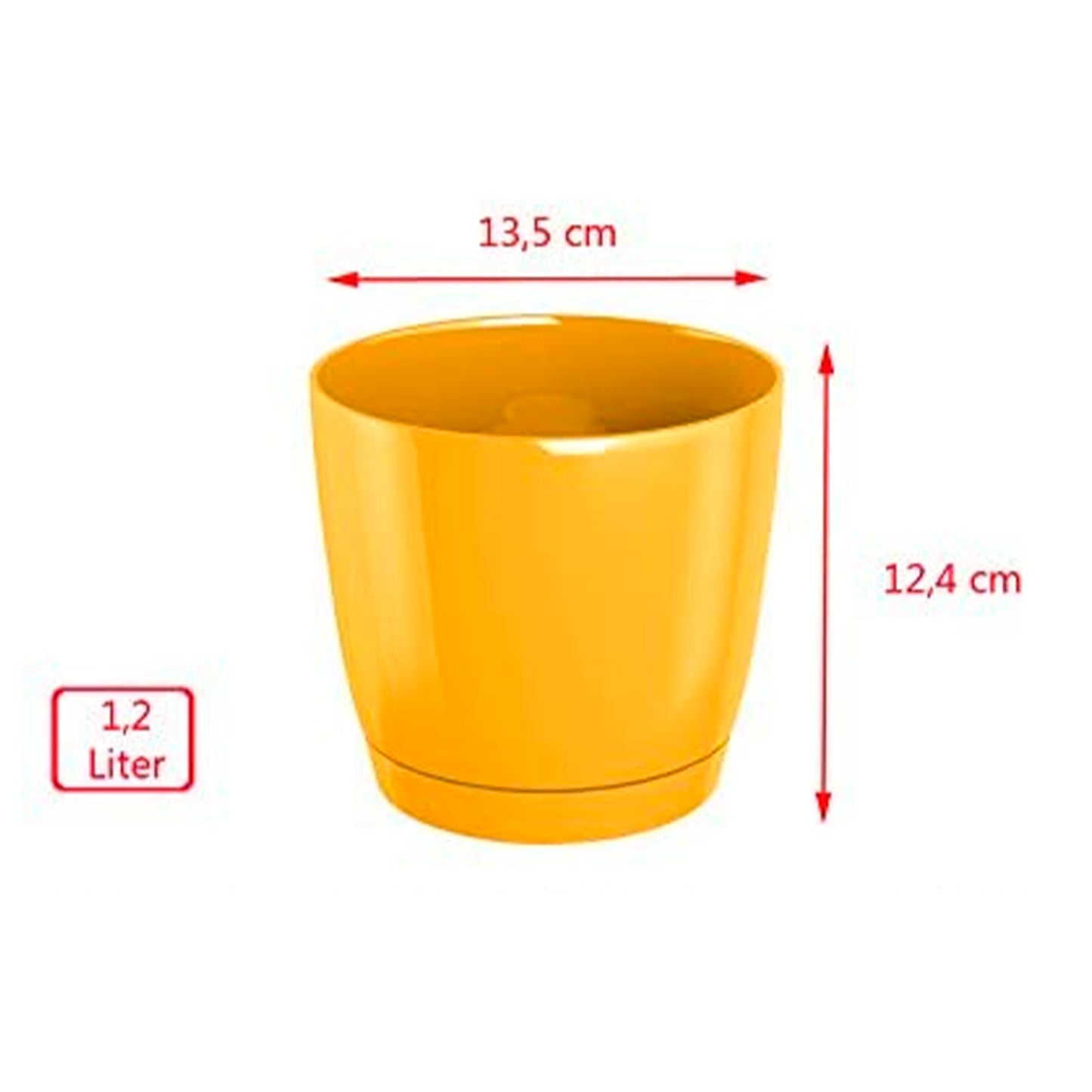 Maceta Redonda De Plastico Coubi Round P En Color Cafe Con Leche 13,5 (largo) X 13,5 (ancho) X 12,4 (altura) Cm_3