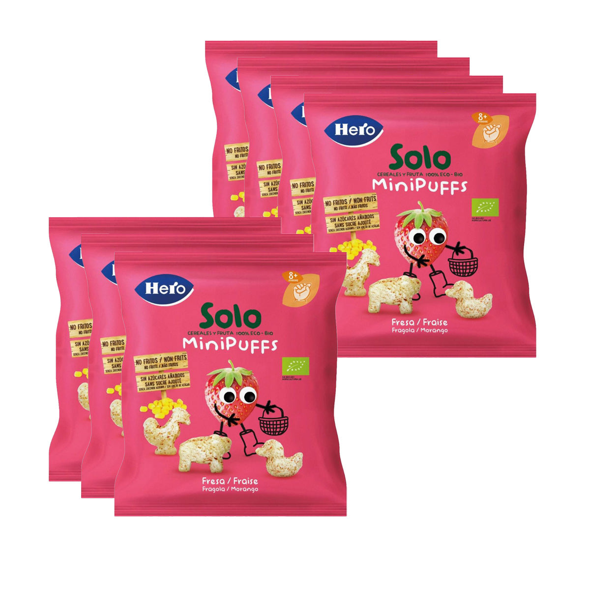 Pack 7x Snacks de Fresa Eco 18 g- Hero Solo
