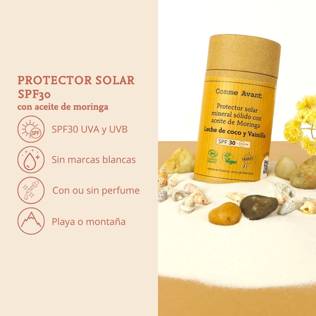 Protector Solar Mineral Sólido Spf30 Con Aceite De Moringa - Leche De Coco Y Vainilla_3