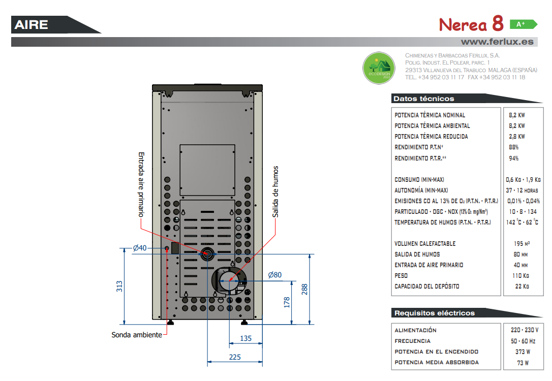 Bricosol Estufa De Pellets Nerea 8 Blanco Perla De Ferlux_4