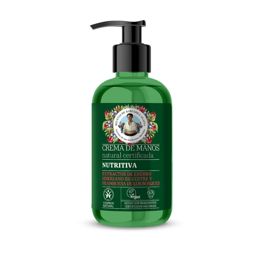 Crema de manos natural certificada Nutritiva Agafia Natura Siberica 300 ml
