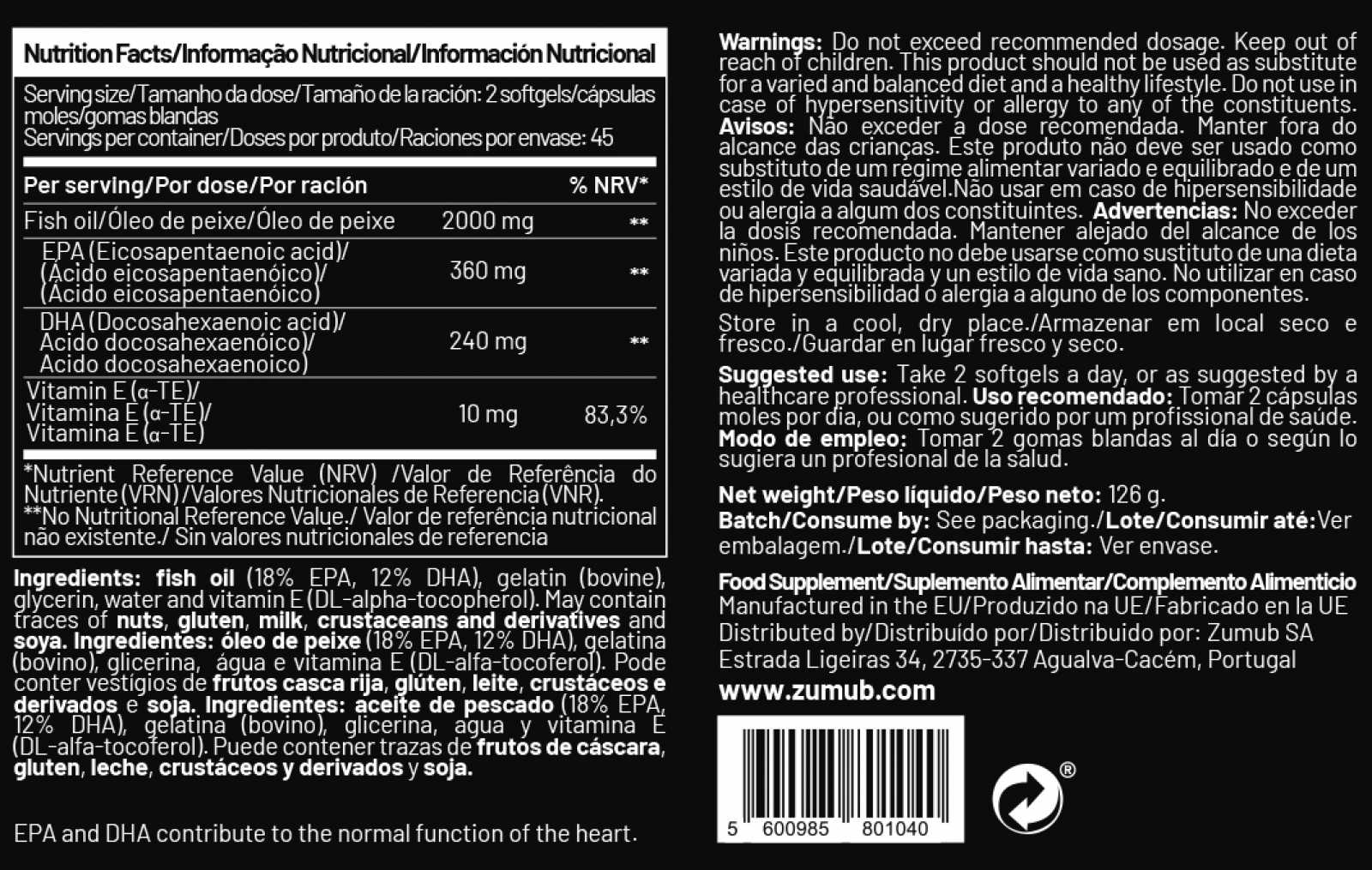 Zumub Omega 3 90 Softgels