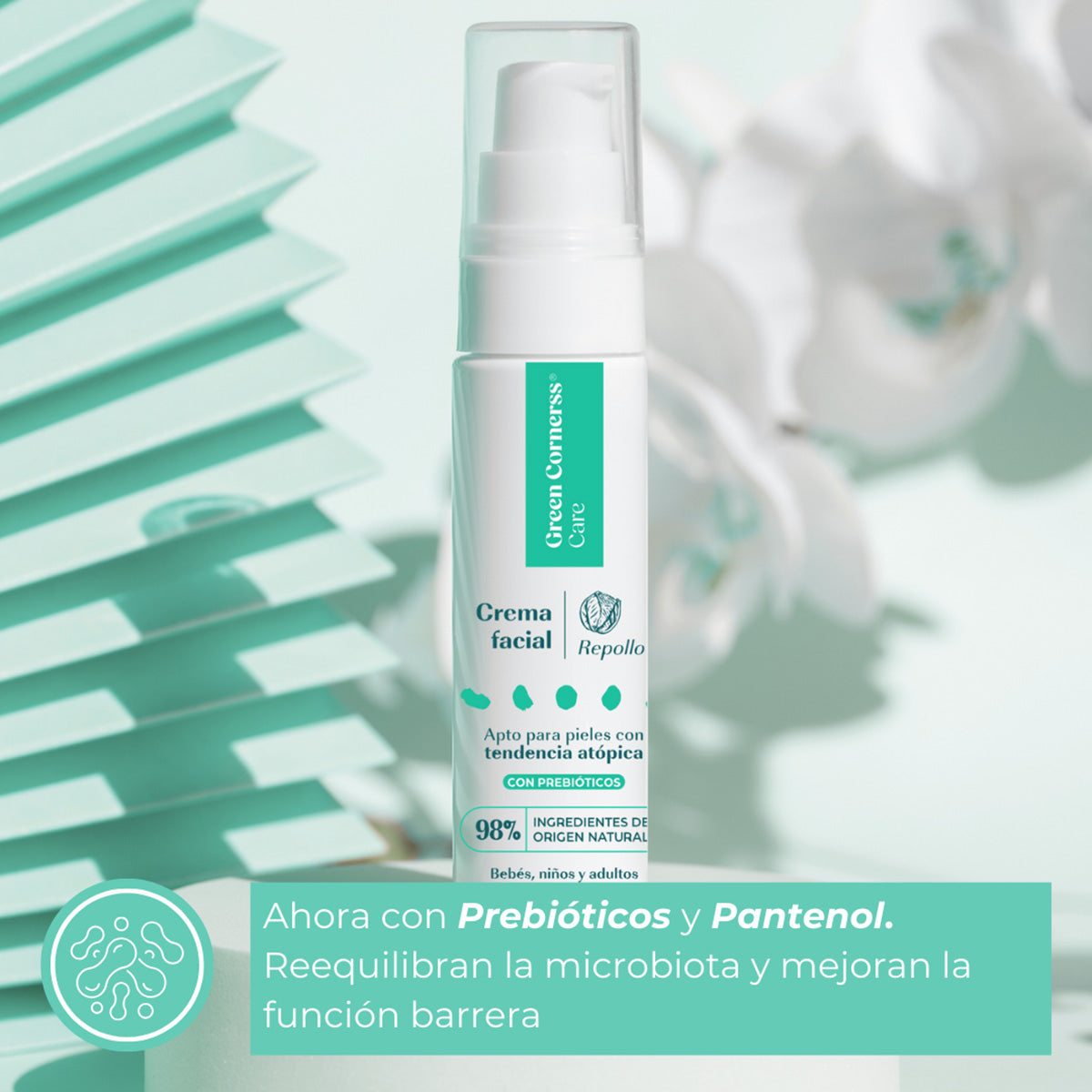 Crema facial de repollo apta para piel atópica Green Corners 50 ml