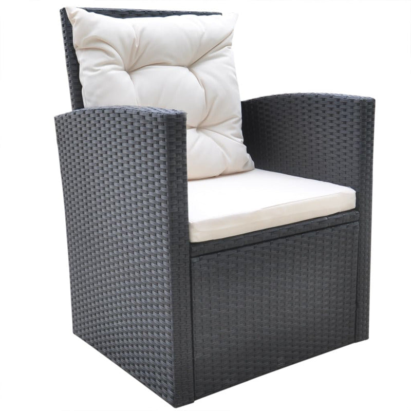 Vidaxl Set Comedor De Jardín 6 Piezas Y Cojines Ratán Sintético Negro_5